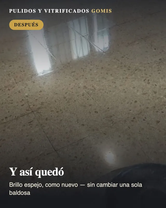 After polishing — mirror-shine floor